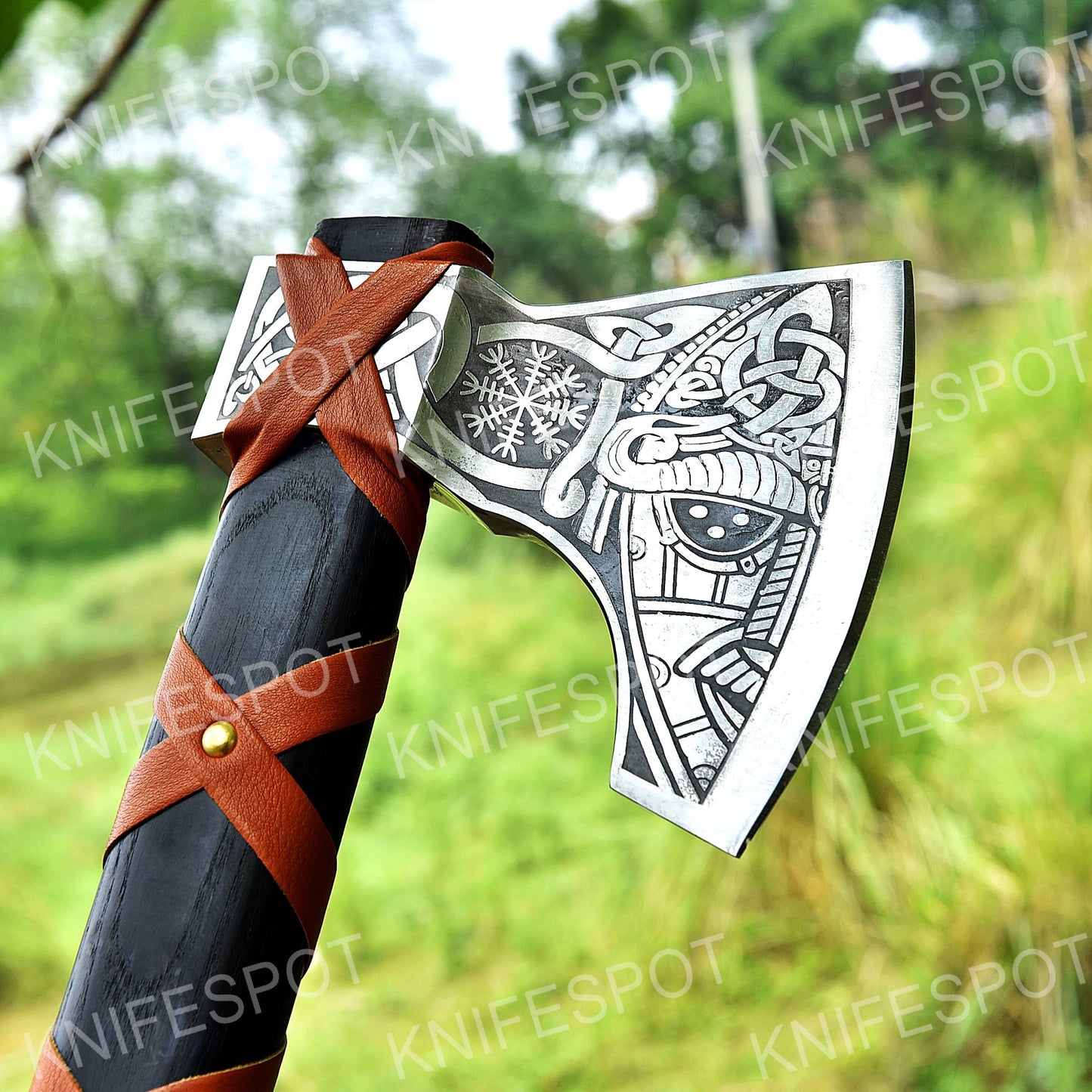 Custom Handmade RAGNAR VIKING AXE Carbon Steel Hand Forged Battle Beard W Sheath