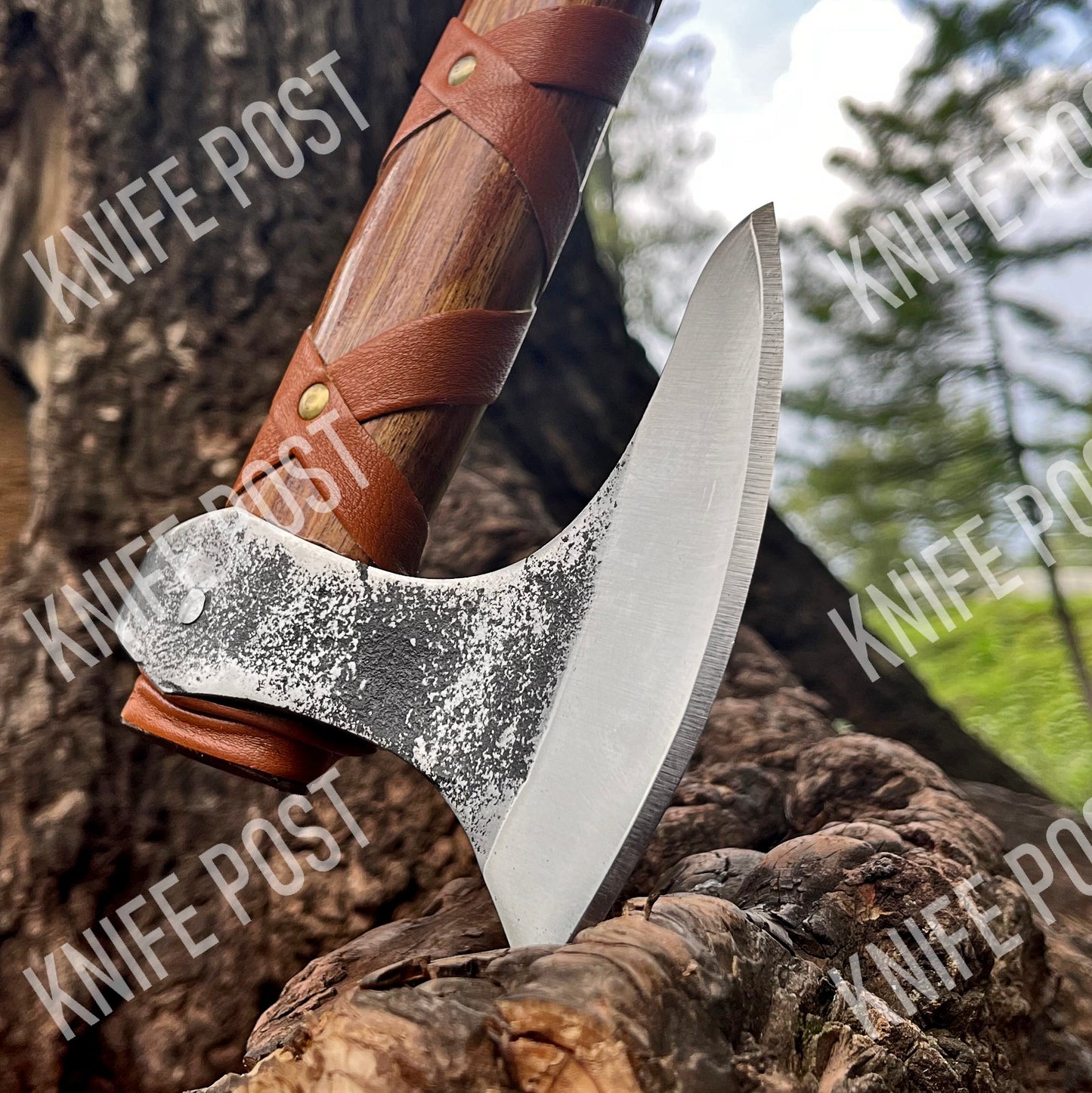 Custom Handmade RAGNAR VIKING AXE Carbon Steel Hand Forged Battle Beard W Sheath